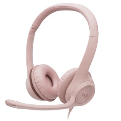 Diadema Logitech H390 - Alámbrico - USB - Micrófono - Rosa - 981-001280