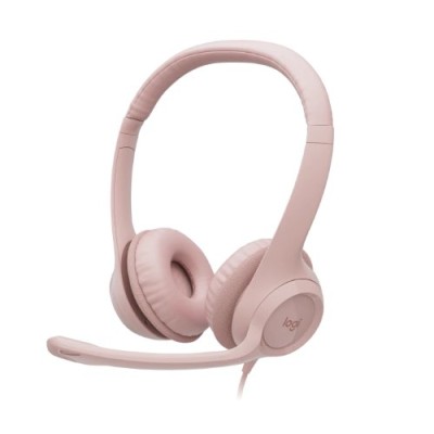 Diadema Logitech H390 - Alámbrico - USB - Micrófono - Rosa - 981-001280
