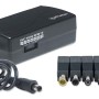 Adaptador Universal de Corriente Manhattan - Voltaje Ajustable - 7 niveles de salida - Para Laptops - 70 W - 100854