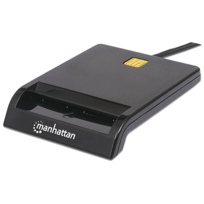 Lector de Tarjetas Inteligentes Manhattan 102049 - USB 2.0 - 1 Mt - Negro - 102049