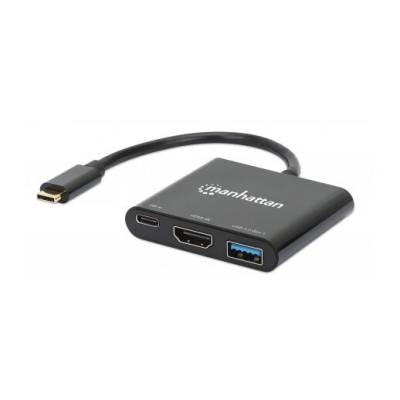 Convertidor de Vídeo Manhattan 130622 - USB-C a HDMI / USB 3.2 / USB-C - 130622