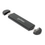 Gabinete para SSD Manhattan 130639 - M.2 NVMe/SATA - USB 3.2 - Negro - 130639