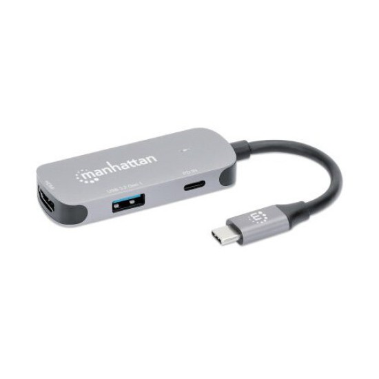 Docking Station Manhattan 130707 - USB-C/USB/HDMI - Plata - 130707