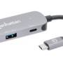 Docking Station Manhattan 130707 - USB-C/USB/HDMI - Plata - 130707
