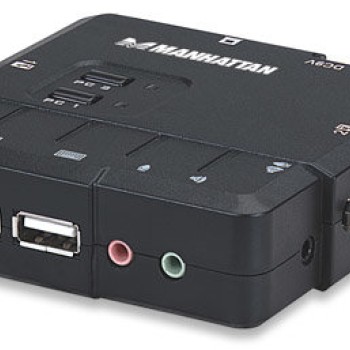 Switch KVM Manhattan 3 Puertos VGA 2x USB Control 2 Computadoras Modelo 151252