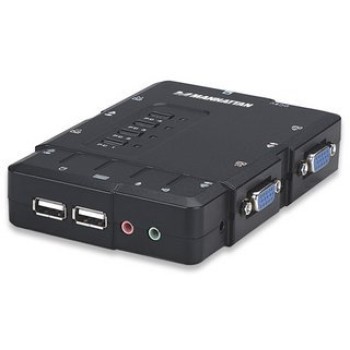 KVM Manhattan - 4 Puertos VGA - 2x USB - 3.5mm - 151269