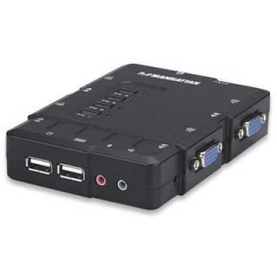 KVM Manhattan - 4 Puertos VGA - 2x USB - 3.5mm - 151269