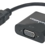 Convertidor Manhattan HDMI a VGA - 22cm - Macho/ Hembra - Negro - 151467