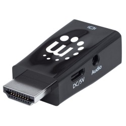 Convertidor HDMI a VGA Manhattan con Audio 3.5mm - Modelo 151542 - Negro
