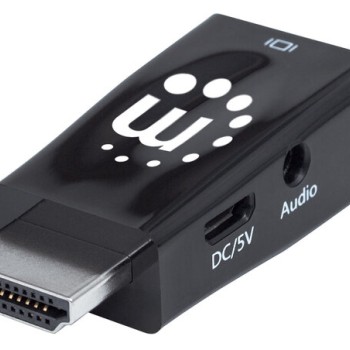 Convertidor HDMI a VGA Manhattan con Audio 3.5mm - Modelo 151542 - Negro