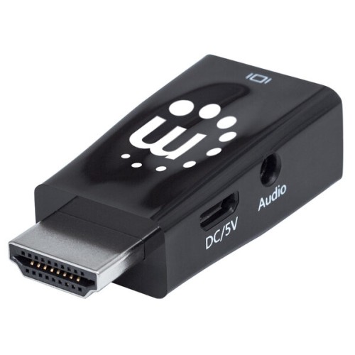 Convertidor HDMI a VGA Manhattan con Audio 3.5mm - Modelo 151542 - Negro