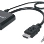 Convertidor Manhattan HDMI a VGA - Audio - Negro - 151559