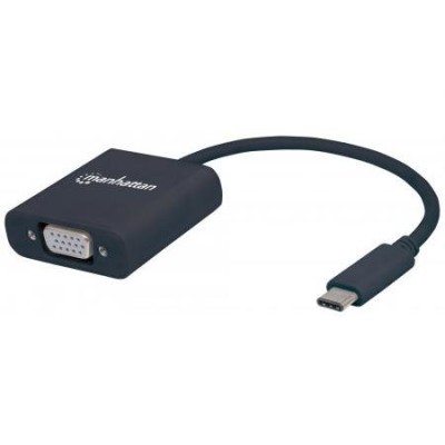 Adaptador Manhattan 151771 - USB-C a VGA - Macho a Hembra - Negro - 151771