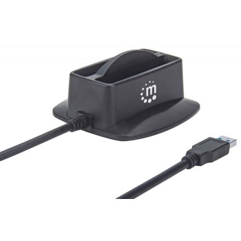 Base de Conexión Manhattan 151955 - USB 3.0 - 2x SATA - Negro - 151955