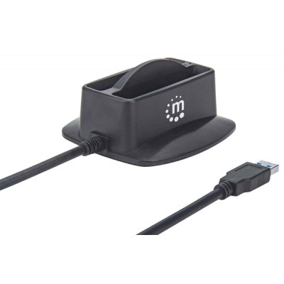 Base de Conexión Manhattan 151955 - USB 3.0 - 2x SATA - Negro - 151955
