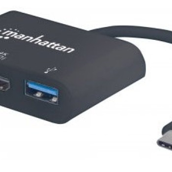 Convertidor USB-C a HDMI Manhattan con Carga - USB 3.0 - Resolución 4K - Modelo 152037