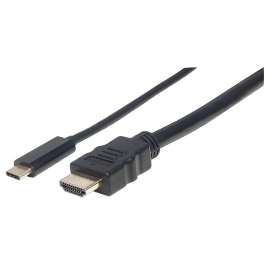 Cable Manhattan 152235 - USB-C a HDMI - Macho/Macho - 1 Mts - Negro - 152235