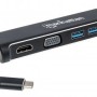 Docking Station Portátil Manhattan USB-C a HDMI/SVGA - Hembra + Hub USB + Lector - 152631