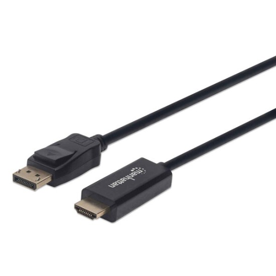 Cable Manhattan 152662 - DisplayPort a HDMI - 1 M - Resoluciones de video Full-HD - Negro - 152662