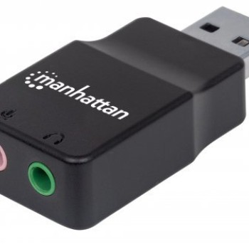 Adaptador de Sonido Manhattan USB 2.0 a 2.1 Negro Modelo 152754