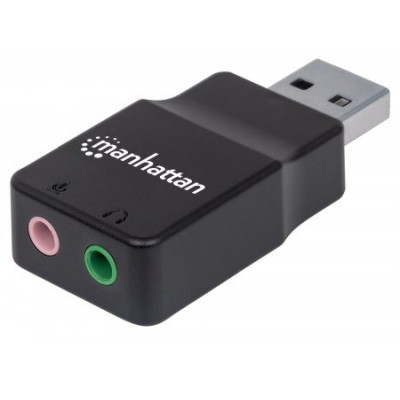 Adaptador Manhattan - USB 2.0 a Tarjeta de Sonido 2.1 - Negro - 152754