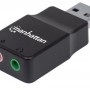 Adaptador Manhattan - USB 2.0 a Tarjeta de Sonido 2.1 - Negro - 152754