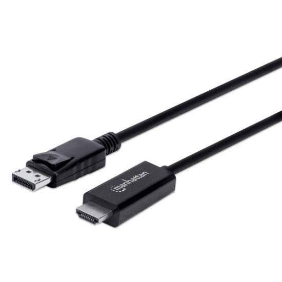 Cable Manhattan 153201 - DisplayPort a HDMI - 1.8 Mts - Resoluciones de video Ultra-HD - Negro - 153201