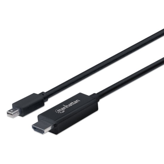 Cable Manhattan 153232 - Mini DisplayPort a HDMI - 1.8 Mts - Resoluciones de video Full-HD - Negro - 153232