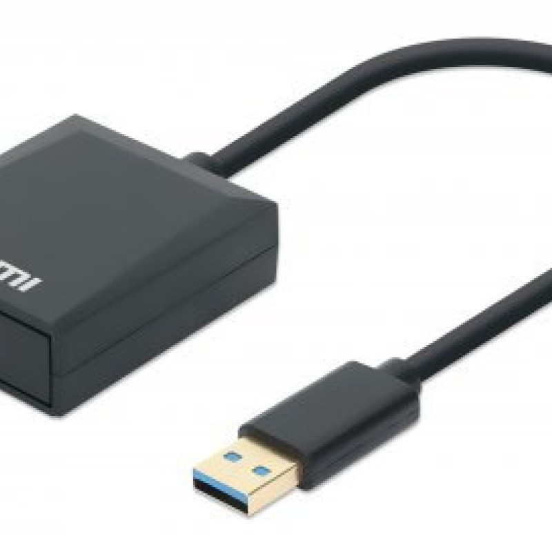 Adaptador de Video Manhattan 153690 - USB-A a HDMI - Macho a Hembra - Negro - 153690