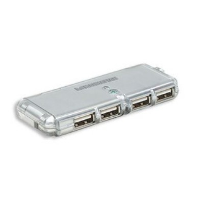 Hub Manhattan 160599 - USB 2.0 - 4 Puertos - Gris - 160599