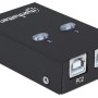 Hub Manhattan USB 1:2 Comparte 1 Dispositivo a 2 PC - 162005