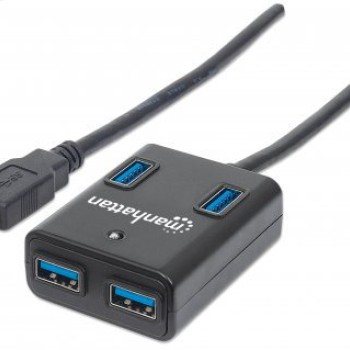 HUB Manhattan - USB 3.0 - 4 Puertos - Sin Fuente - 162296