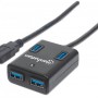 HUB Manhattan - USB 3.0 - 4 Puertos - Sin Fuente - 162296