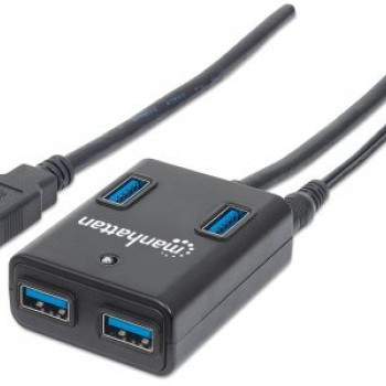 Hub USB 3.0 Manhattan 4 Puertos con Fuente de Alimentación Modelo 162302