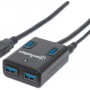 Hub Manhattan USB 3.0 - 4 Puertos - Con Fuente - 162302