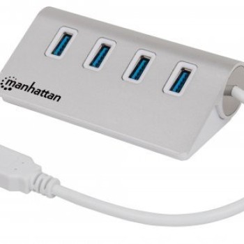 Hub USB Manhattan 4 Puertos USB 3.0 Blanco Modelo 163767 Hub USB Manhattan 4 Puertos USB 3.0 Blanco Modelo 163767