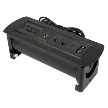 Caja de Conexión Manhattan - 2 Contactos - 2x USB - 2x RJ-45 - HDMI - VGA - 164856