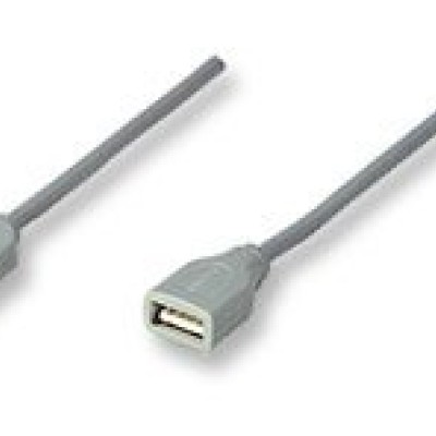 Cable de Extensión Manhattan USB - 1.8m - Gris - 165211