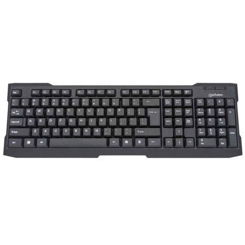 Teclado Manhattan Alámbrico USB Negro Tamaño Completo Modelo 175708