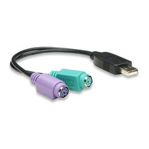 Convertidor PS/2 a USB 2 Puertos Manhattan - Adaptador para Teclado y Mouse - Modelo 179027 Convertidor PS/2 a USB 2 Puertos Manhattan - Adaptador para Teclado y Mouse - Modelo 179027