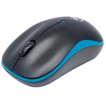Mouse Manhattan 179416 - Inalámbrico - USB - Negro/azul - 179416