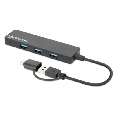 Hub USB Manhattan 180863 - USB-A/C a 4x USB-A - 180863 Hub USB Manhattan 180863 - USB-A/C a 4x USB-A - 180863