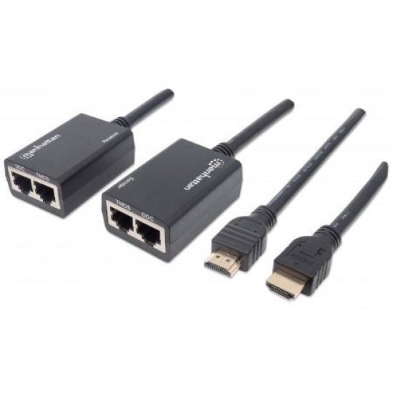 Cable Extensor HDMI Manhattan 207386 - por Red Cat5e / Cat6 - Hasta 30m - 207386
