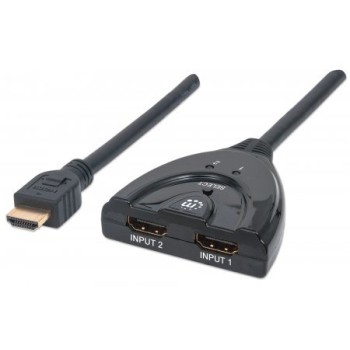 Switch de Video Manhattan 207416 - 2 Puertos HDMI - con Interruptor - 207416