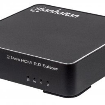 Divisor de Video HDMI Manhattan 2 Puertos 4K Ultra HD Negro Modelo 207591