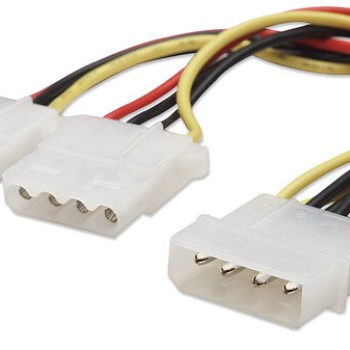 Extensión para Fuente de Poder Manhattan Molex 4 Pines - 2 Conectores - 20 cm - Modelo 301503