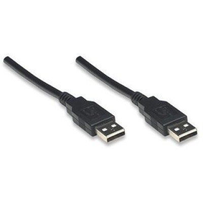 Cable USB 2.0 Manhattan A-A 1.8 metros - Negro - 306089