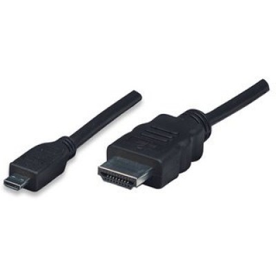 Cable Manhattan Video HDMI Macho a HDMI Micro Macho - 2Mts - Negro - 324427