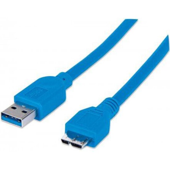 Cable Manhattan USB 3.0 A Macho / Micro B Macho - 2.0Mts - Azul - 325424