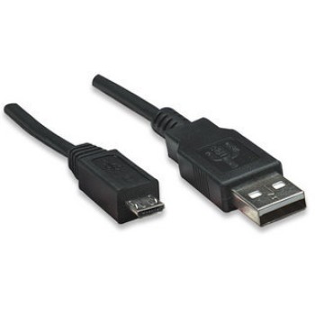 Cable USB Manhattan - Alta Velocidad - 2.0 - A-micro B - 3m - Negro - 325684